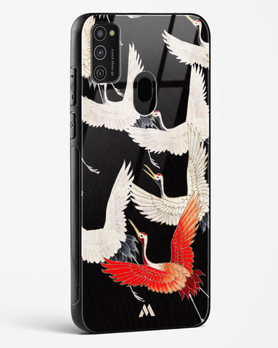 Furisode With A Myriad Of Flying Cranes Glass Case Phone Cover (Samsung)