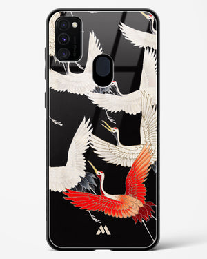 Furisode With A Myriad Of Flying Cranes Glass Case Phone Cover (Samsung)