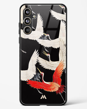 Furisode With A Myriad Of Flying Cranes Glass Case Phone Cover (Samsung)