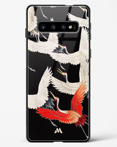 Furisode With A Myriad Of Flying Cranes Glass Case Phone Cover-(Samsung)