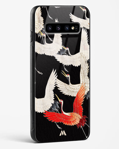 Furisode With A Myriad Of Flying Cranes Glass Case Phone Cover-(Samsung)