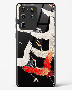 Furisode With A Myriad Of Flying Cranes Glass Case Phone Cover (Samsung)