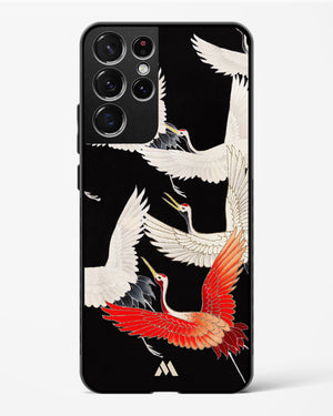 Furisode With A Myriad Of Flying Cranes Glass Case Phone Cover-(Samsung)