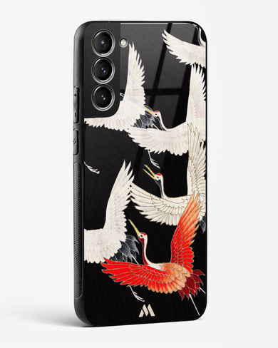 Furisode With A Myriad Of Flying Cranes Glass Case Phone Cover-(Samsung)