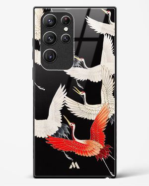 Furisode With A Myriad Of Flying Cranes Glass Case Phone Cover (Samsung)