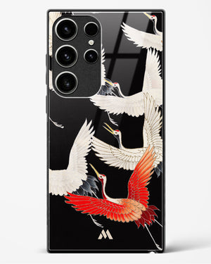 Furisode With A Myriad Of Flying Cranes Glass Case Phone Cover-(Samsung)