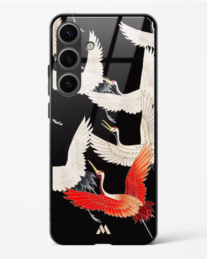 Furisode With A Myriad Of Flying Cranes Glass Case Phone Cover (Samsung)