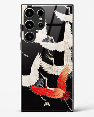 Furisode With A Myriad Of Flying Cranes Glass Case Phone Cover (Samsung)