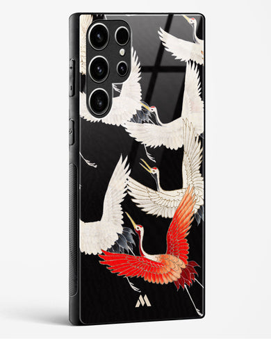 Furisode With A Myriad Of Flying Cranes Glass Case Phone Cover (Samsung)
