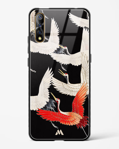 Furisode With A Myriad Of Flying Cranes Glass Case Phone Cover-(Vivo)