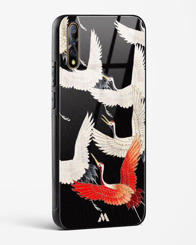 Furisode With A Myriad Of Flying Cranes Glass Case Phone Cover-(Vivo)