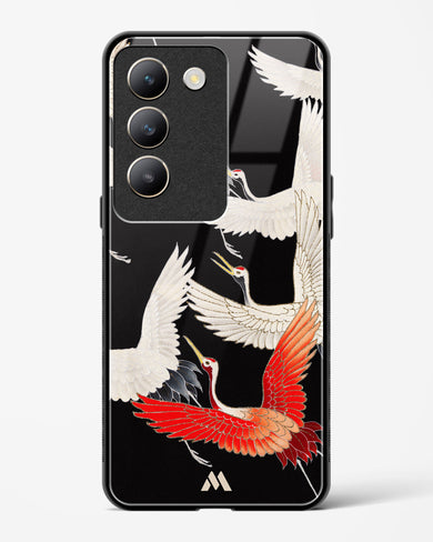 Furisode With A Myriad Of Flying Cranes Glass Case Phone Cover (Vivo)
