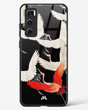 Furisode With A Myriad Of Flying Cranes Glass Case Phone Cover-(Vivo)