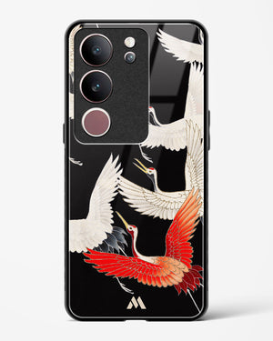 Furisode With A Myriad Of Flying Cranes Glass Case Phone Cover-(Vivo)