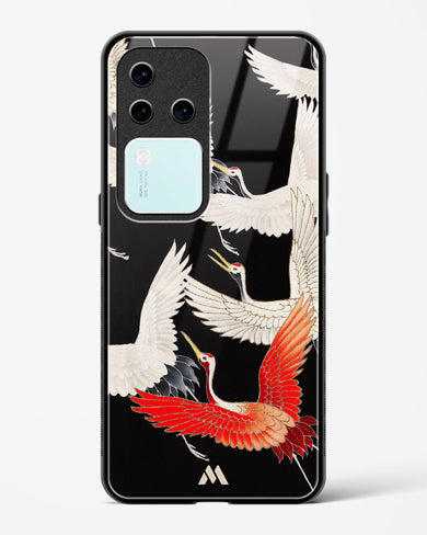 Furisode With A Myriad Of Flying Cranes Glass Case Phone Cover (Vivo)