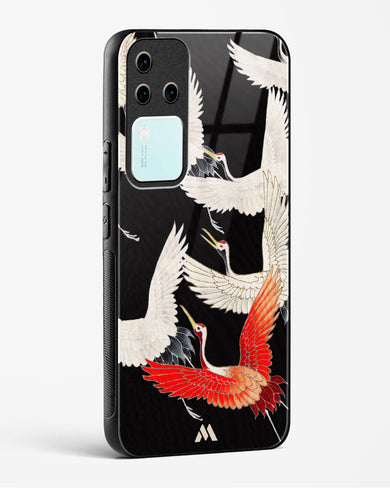Furisode With A Myriad Of Flying Cranes Glass Case Phone Cover (Vivo)