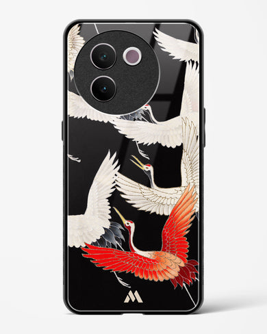 Furisode With A Myriad Of Flying Cranes Glass Case Phone Cover (Vivo)