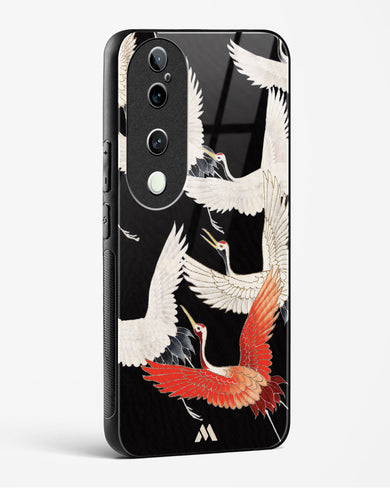 Furisode With A Myriad Of Flying Cranes Glass Case Phone Cover (Vivo)