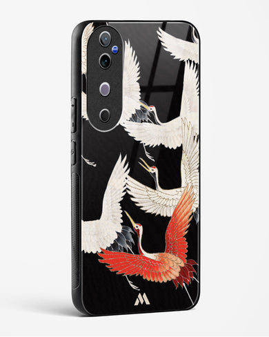 Furisode With A Myriad Of Flying Cranes Glass Case Phone Cover (Vivo)
