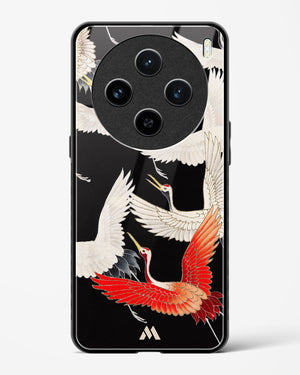 Furisode With A Myriad Of Flying Cranes Glass Case Phone Cover (Vivo)