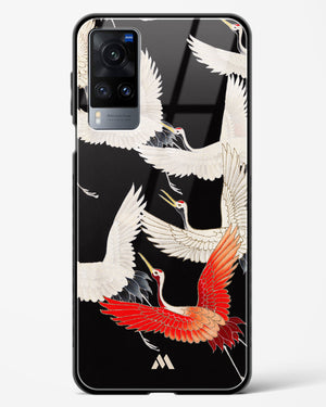 Furisode With A Myriad Of Flying Cranes Glass Case Phone Cover (Vivo)