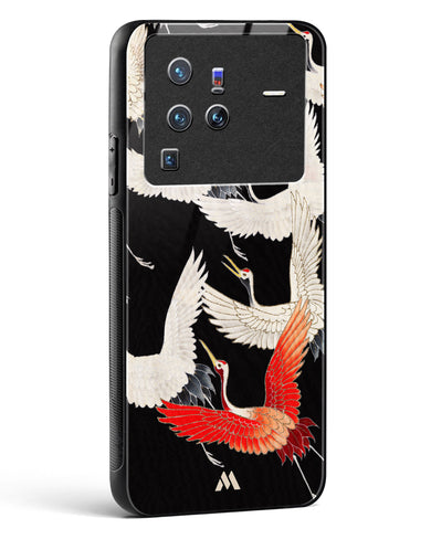 Furisode With A Myriad Of Flying Cranes Glass Case Phone Cover-(Vivo)