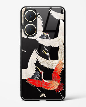 Furisode With A Myriad Of Flying Cranes Glass Case Phone Cover (Vivo)