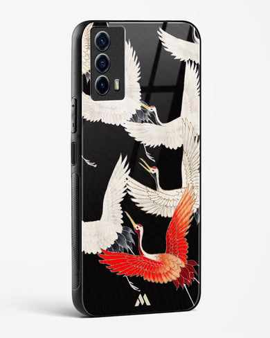 Furisode With A Myriad Of Flying Cranes Glass Case Phone Cover-(Vivo)