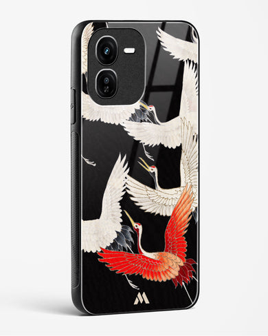 Furisode With A Myriad Of Flying Cranes Glass Case Phone Cover (Vivo)