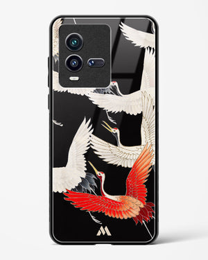 Furisode With A Myriad Of Flying Cranes Glass Case Phone Cover-(Vivo)