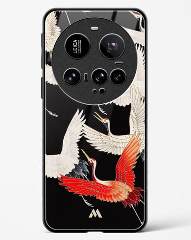 Furisode With A Myriad Of Flying Cranes Glass Case Phone Cover (Xiaomi)