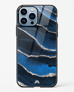 Shimmering Sands Blue Marble Glass Case Phone Cover-(Apple)