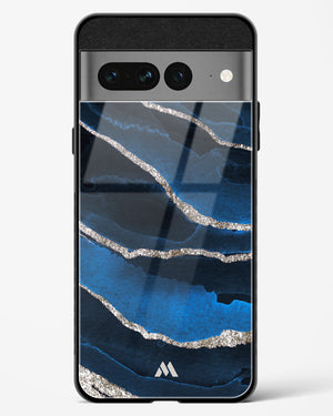 Shimmering Sands Blue Marble Glass Case Phone Cover-(Google)