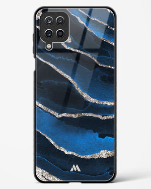 Shimmering Sands Blue Marble Glass Case Phone Cover-(Samsung)