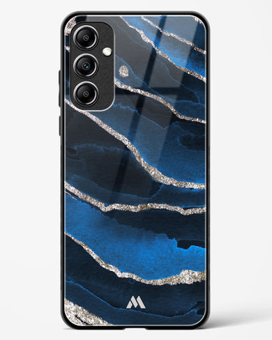 Shimmering Sands Blue Marble Glass Case Phone Cover-(Samsung)