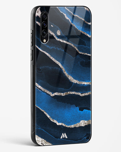 Shimmering Sands Blue Marble Glass Case Phone Cover-(Samsung)