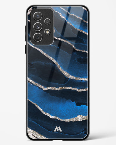 Shimmering Sands Blue Marble Glass Case Phone Cover-(Samsung)