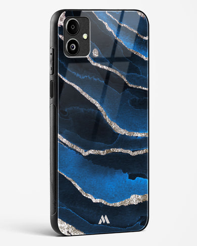 Shimmering Sands Blue Marble Glass Case Phone Cover-(Samsung)