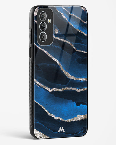 Shimmering Sands Blue Marble Glass Case Phone Cover-(Samsung)