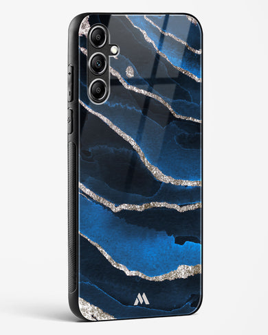 Shimmering Sands Blue Marble Glass Case Phone Cover-(Samsung)