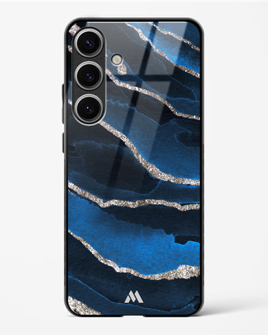 Shimmering Sands Blue Marble Glass Case Phone Cover-(Samsung)