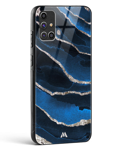 Shimmering Sands Blue Marble Glass Case Phone Cover-(Samsung)