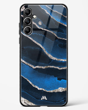 Shimmering Sands Blue Marble Glass Case Phone Cover-(Samsung)