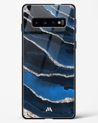 Shimmering Sands Blue Marble Glass Case Phone Cover-(Samsung)