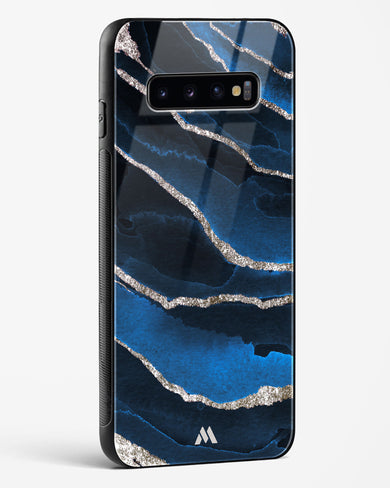 Shimmering Sands Blue Marble Glass Case Phone Cover-(Samsung)