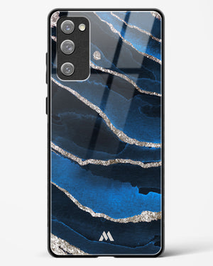 Shimmering Sands Blue Marble Glass Case Phone Cover-(Samsung)