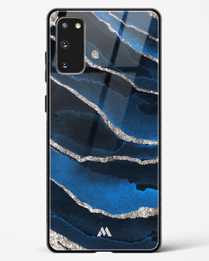 Shimmering Sands Blue Marble Glass Case Phone Cover-(Samsung)