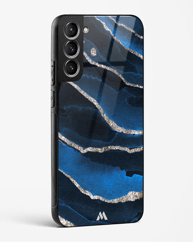 Shimmering Sands Blue Marble Glass Case Phone Cover-(Samsung)