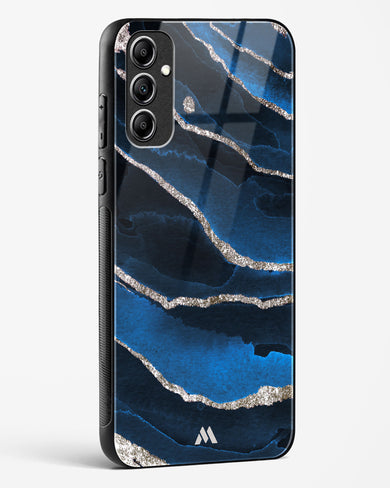 Shimmering Sands Blue Marble Glass Case Phone Cover-(Samsung)