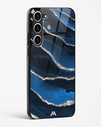 Shimmering Sands Blue Marble Glass Case Phone Cover-(Samsung)